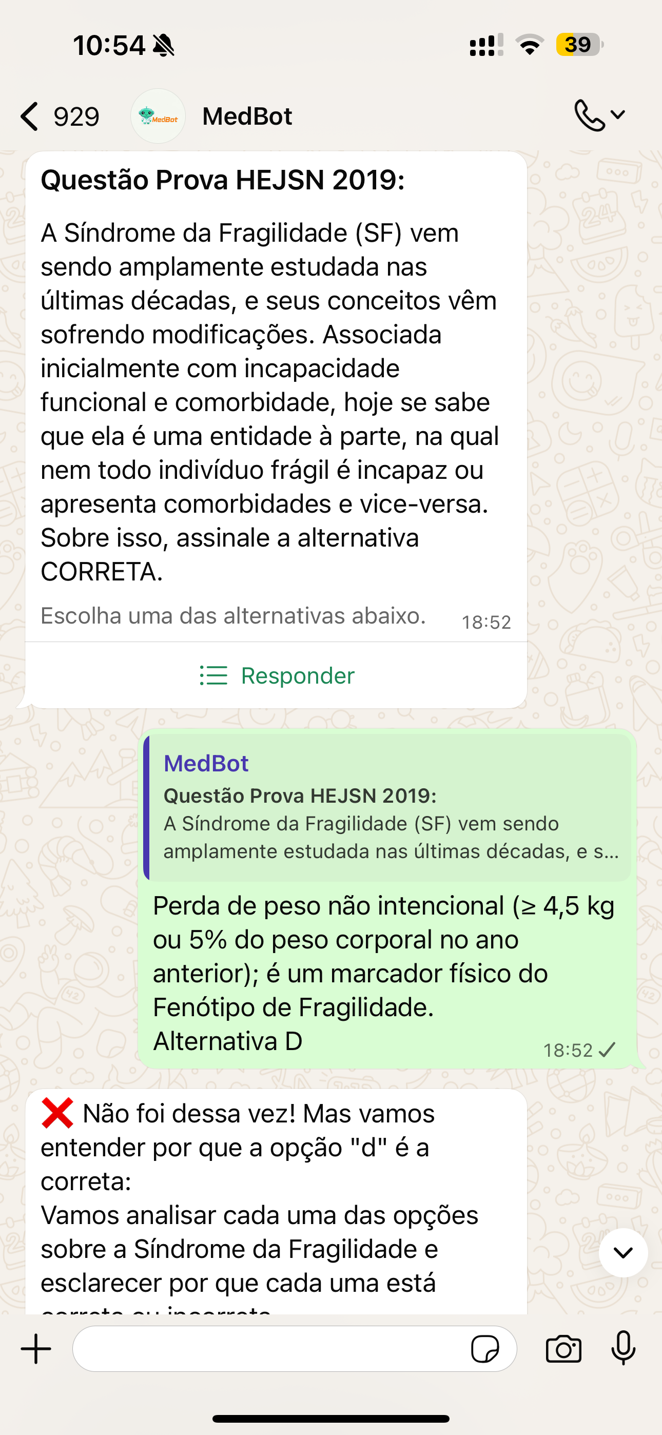 Conversa de erro no WhatsApp